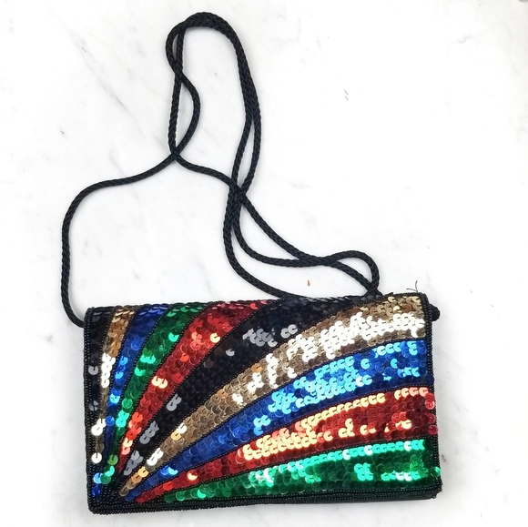 Handbags - Multicolored Sequined Purse